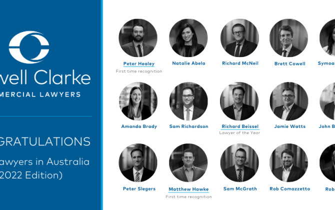 15 Cowell Clarke Lawyers are listed in The Best Lawyers of Australia (2022 Edition)